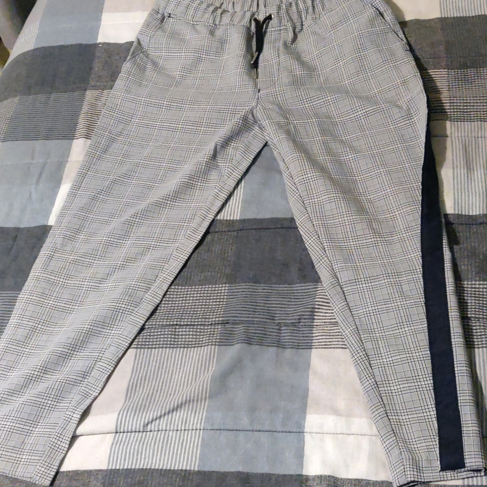 Boohooman Check Smart Jogger with Tape Detail